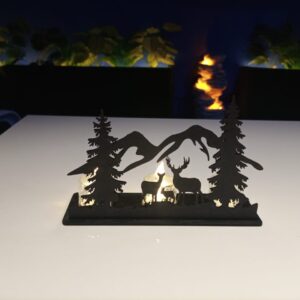 Jungle art candle holder  Desktop decoration MDF material - Image 1