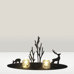 Nature art candle holder  Desktop decoration MDF wood material - Image 1