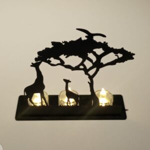 Nature art candle holder Desktop decoration MDF wood material - Image 1