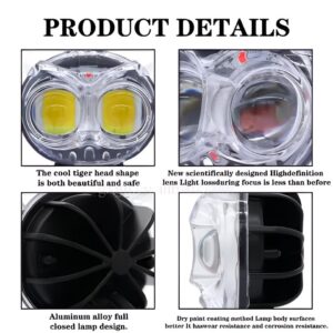 Pack of 1 Owl Fog Light for Bikes metal body - 8 Working Modes LED Motorcycle Fog Headlights with Multicolor DRL, Universal Fitment, and Auxiliary Spotlights - Image 3