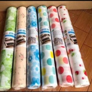 Non Slip Kitchen Printing Antibacterial Cabinet Plastic Foam Household Wardrobe Moisture Drawer mat Shelf Sheets (45?200) (random color) - Image 3