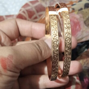 Gold Dotted Circle Bangle Bracelet Kara | bracelet Dotted Circle Motif for women girls | women Jewelry | Women Fashion - Image 1