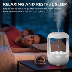 Cool Mist Humidifiers for Bedroom with Cute Water Drops & Light Effects, Small Room Air Diffuser for Baby, Home, Office - Image 4