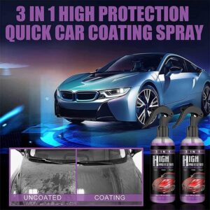 3 in 1 High Protection Quick Car Coating Spray, Ceramic Car Coating Spray Crystal Coating for Car Wax Spray Plastic Parts Refurbish Agent Car Hand Spray (100 ml) - Image 4