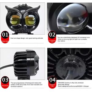OWL Shape Fog Flash light Low & High Beam Owl Metal Body Spot Light for All Cars And Bikes (1pc) - Image 1