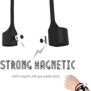 (Combo deal 1 Black x 1 White ) Anti Lost Silicone Earphone Rope Holder Cable For AirPods Strap Wireless Bluetooth Headphone Neck Strap Cord String 55CM - Image 2