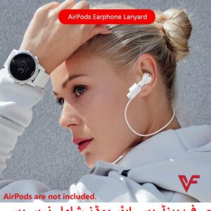 (Combo deal 1 Black x 1 White ) Anti Lost Silicone Earphone Rope Holder Cable For AirPods Strap Wireless Bluetooth Headphone Neck Strap Cord String 55CM - Image 1