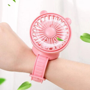 Rechargeable Portable Cartoon Style Children Watch Fan with RGB Light | Portable Fan Office Handheld New Creative Gift (Random color) - Image 3