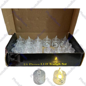 Pack of 24 Warm White Flameless Led Tealight Candle Decorative Battery Operated Tea Lights - Image 3