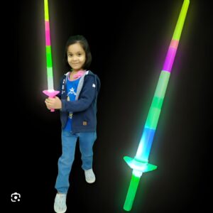 Light sword Extendable Retractable Light Up Sword Toy for Kids - 24inch (Random color) - Image 2