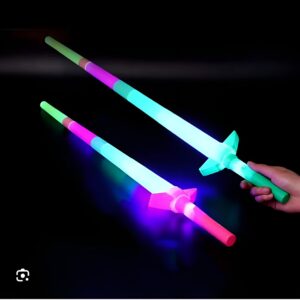 Light sword Extendable Retractable Light Up Sword Toy for Kids - 24inch (Random color) - Image 1