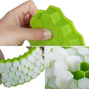 Silicone Ice Tray With Plastic Cover Cap | Push Pop Out Round Mini Ice Cube Trays - (1 PC) (random Color) - Image 3