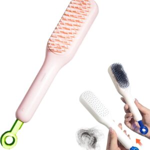 Self Cleaning Hair Brush, One-Click Cleaning Telescopic Hair Comb - Without box (Random Color) - Image 4