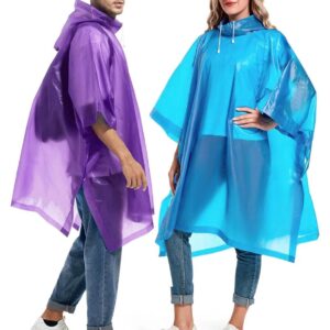 Rain Ponchos for Adults Reusable - Raincoats Survival Emergency Heavy Duty Rain Coat with Drawstring Hood (Random colors) - Image 3