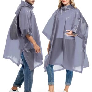 Rain Ponchos for Adults Reusable - Raincoats Survival Emergency Heavy Duty Rain Coat with Drawstring Hood (Random colors) - Image 1