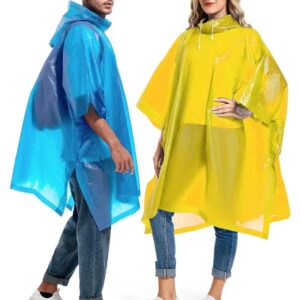 Rain Ponchos for Adults Reusable - Raincoats Survival Emergency Heavy Duty Rain Coat with Drawstring Hood (Random colors) - Image 2