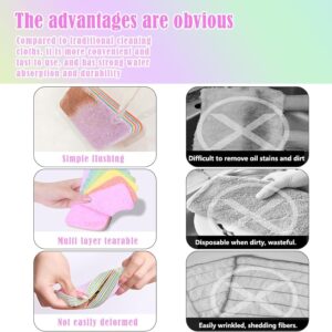 12-Layer Tearable Rainbow Rag, Reusable Dual Sided Dish Sponge, Rainbow Scrub Sponge, Multi-Purpose Cleaning Rag for Cars, Glass, Furniture (Random color) - Image 2