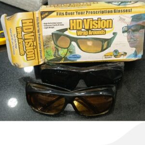 2 Pieces in one box HD Day & Night Vision Wrap Around Glasses | NIGHT VISION GLASSES FOR MEN | Car Anti-Glare Goggles Sunglasses Man Motorcycle Driving Glasses - Image 2