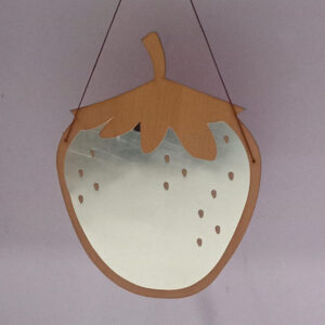 Strawberry shaped acrylic mirror - Kids room decoration - Image 1