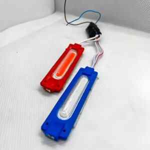 Pack of 2 pair (4pcs) High Quality Red and Blue Flasher Light Waterproof 12V LED Light For Bike and Cars - Image 1
