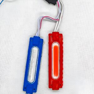 Pack of 2 pair (4pcs) High Quality Red and Blue Flasher Light Waterproof 12V LED Light For Bike and Cars - Image 2