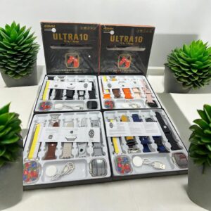 Ultra Smart Watch | 10 in 1 Straps | Super HD Display | BT Calling | Wireless Charging ( Multi Color Straps) - Image 3