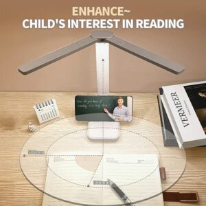 Foldable Double Head Reading LED Desk Lamp | 3 Levels Dimmable Touch Table Night Light - USB Rechargeable (Random color) - Image 3