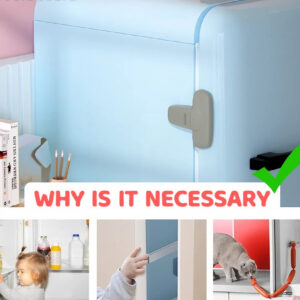 Child Safety Fridge Lock , Baby Safety Refrigerator Freezer Door Lock, No Tools Need or Drill - Image 4
