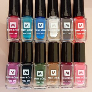 Pack of 12 Nail Polishes  Miss Rose Nail Polish  Peel Off - Image 2