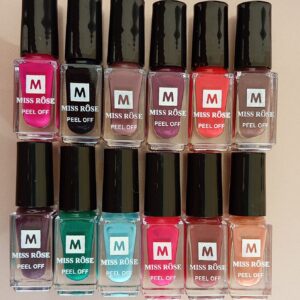 Pack of 12 Nail Polishes  Miss Rose Nail Polish  Peel Off - Image 3
