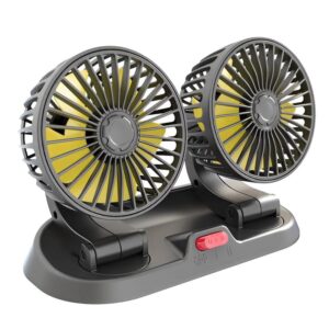 12v Car Dashboard cooling fan, dual head fan 360 degree rotation Fan for Cars - Image 4