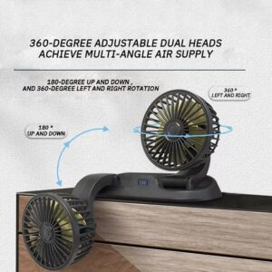 12v Car Dashboard cooling fan, dual head fan 360 degree rotation Fan for Cars - Image 3