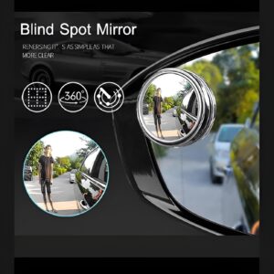 2 PCs rotatable Car Round Mirror Original Glass Rear view Blind spot Side Mirror rotatable lens - Image 1