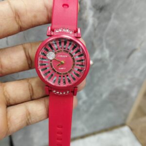 Curren Rubbar Belt Ladies Watch Model Diamond Round - Without Box - Image 4