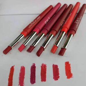 2-in-1 Lipstick & Lip Liner Pack ? 6 Vibrant Colors, Waterproof & Long-Lasting - Image 2
