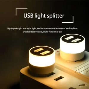 Portable USB Night Light Splitter with 2 Ports for Laptop,PC and CHARGING - Image 3