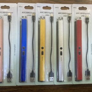Gas Lighter  Long with New Slide Out Design  USB Gas Lighter Rechargeable with LED Display, Plasma Arc Lighter (Random color) - Image 1