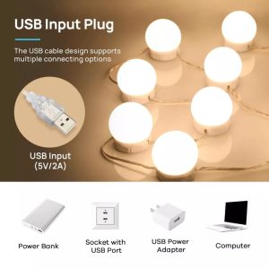 Vanity Mirror Lights ? Usb Vanity Lights Makeup Lighting 10 Dimmable Light Bulbs - Image 2