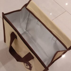 Non-woven Lunch Tote Bags Box Portable Fabric  Packaging Keep Warm Cold Delivery Reusable Pouches (Random Color & Design)... - Image 1