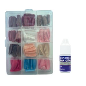 144 Pcs Nails Box Artificial Nails Pack + 1 Nail Glue - Image 3