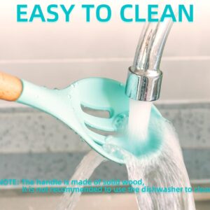 12 Pcs Silicone Cooking Utensils Kitchen Utensil Set | Heat Resistant Kitchen Non toxic Spatula Set with Turner Tongs,Spoon,Brush,Whisk-Wooden Handle - Random Color - Image 5