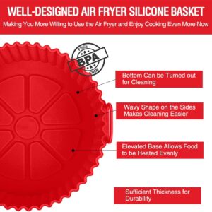 (1 pcs )Air Fryer Tray Silicone Liners | Silica Gel Baking Tray | Silicone Round Air Fryer Liner With Handle Non-stick Heat Resistant (Random color) - Image 3