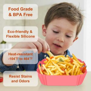 (1 pcs )Air Fryer Tray Silicone Liners | Silica Gel Baking Tray | Silicone Round Air Fryer Liner With Handle Non-stick Heat Resistant (Random color) - Image 4
