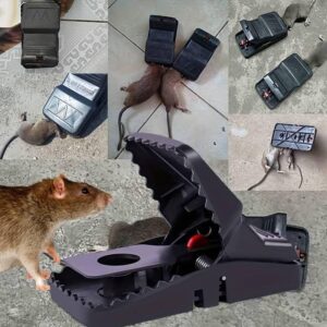 Best Seller  Catcher Automatic Spring Reusable Plastic Black Rat Mice Mouse Traps - Image 5