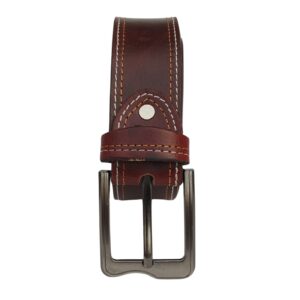 (Big Size) - Men Buffalo pull-up leather | Waist Belt for boys & Mens (Maroon) - Image 5
