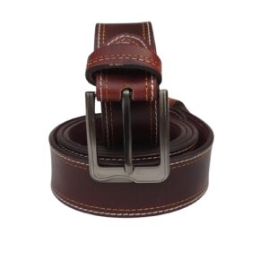 (Big Size) - Men Buffalo pull-up leather | Waist Belt for boys & Mens (Maroon) - Image 4