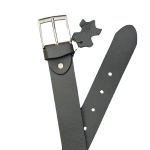 (Big Size) - Men Buffalo leather belt grey color | Waist Belt for boys & Mens (Grey) - Image 3