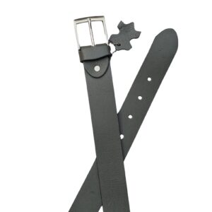 (Big Size) - Men Buffalo leather belt grey color | Waist Belt for boys & Mens (Grey) - Image 4