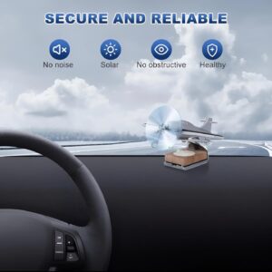 CaDecoration Plan Solar powered aeroplane car air freshener - Car Dashboard Solar Decoration Plane -Aircraft Model - Image 5