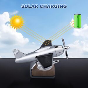 CaDecoration Plan Solar powered aeroplane car air freshener - Car Dashboard Solar Decoration Plane -Aircraft Model - Image 4
